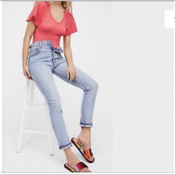 Free People Ribbed Flutter Sleeve Bodysuit - Picture 2 of 9